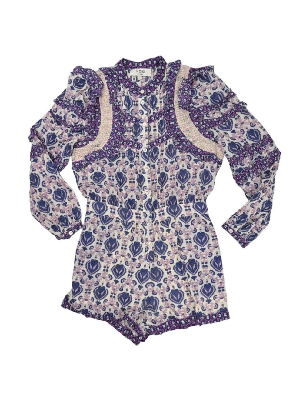 Sea New York Brigitte Romper in Violet